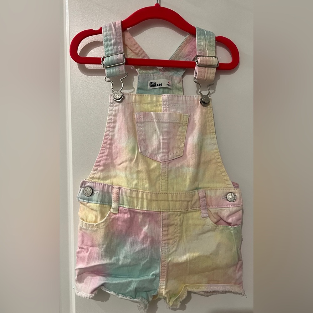 Epic Threads Kids Colorful Tie-Dye Overalls